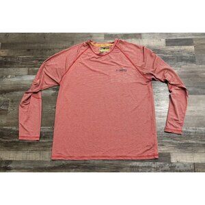 X-Caster UPC 50+ Sun Protection Mens XL Red Long Sleeve Shirt Fishing Camping